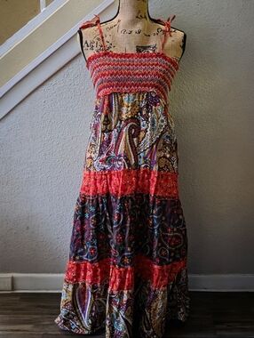 VINTAGE PAISLEY Mossimo Whimsigoth Fairycore Grunge Dress